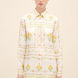 Floral-Print Silk Shirt  Multi Color