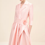 Flower-Belt Tailored Maxi Dress Light Peach