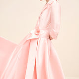 Flower-Belt Tailored Maxi Dress Light Peach