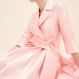 Flower-Belt Tailored Maxi Dress Light Peach