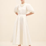 Textured Puff Sleeve Blouse White