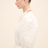 Textured Puff Sleeve Blouse White