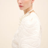 Textured Puff Sleeve Blouse White