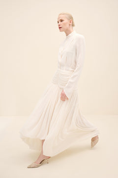 Ruched Waist Midi Skirt