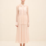 Embellished Sheer Organza Skirt Light Blush