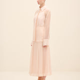 Embellished Sheer Organza Skirt Light Blush