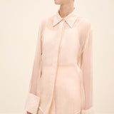 Embellished Sheer Organza Shirt Light Blush