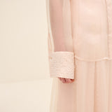 Embellished Sheer Organza Shirt Light Blush