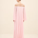 Embellished Pleated Chiffon Gown Light Pink