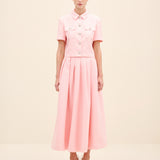 Crystal-Button Cropped Jacket Pink