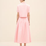 Crystal-Button Cropped Jacket Pink