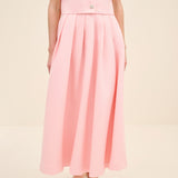 Pleated Midi Skirt Pink