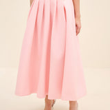 Pleated Midi Skirt Pink