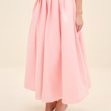 Pleated Midi Skirt Pink
