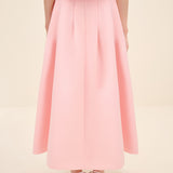 Pleated Midi Skirt Pink