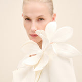 Silk Satin Beads Embellished Brooch