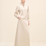 Embellished Maxi Skirt Beige