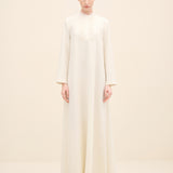 Ruffled Bib Front Maxi Dress