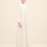 Ruffled Bib Front Maxi Dress