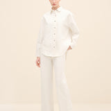 EMBROIDERED WIDE-LEG DENIM PANTS