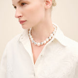 Classy Contrast Faux Pearls Necklace