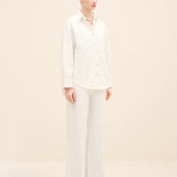 EMBROIDERED WIDE-LEG DENIM PANTS