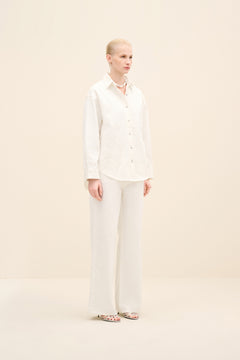 EMBROIDERED WIDE-LEG DENIM PANTS