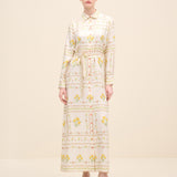 Floral-Print Silk Shirt Dress Multi Color