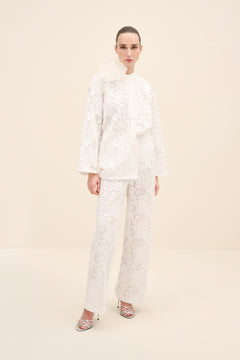 Floral Guipure Lace Trousers