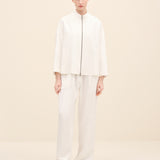 Zip-Front Crepe Jacket