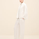 Zip-Front Crepe Jacket