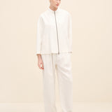 Zip-Front Crepe Jacket