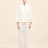 Zip-Front Crepe Jacket