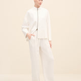Zip-Front Crepe Jacket