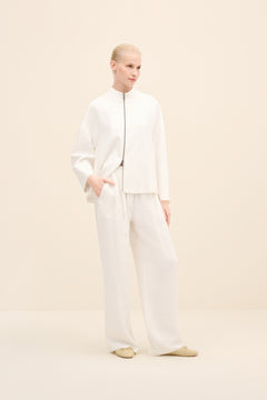Wide-Leg Crepe Trousers