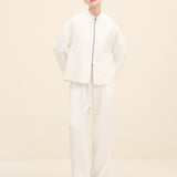 Zip-Front Crepe Jacket