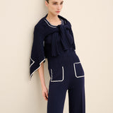 Navy Ribbed Knit Tank Top