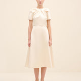 Bow Draped Detail Midi Dress
