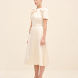 Bow Draped Detail Midi Dress