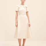 Bow Draped Detail Midi Dress