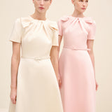 Bow Draped Detail Midi Dress
