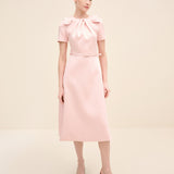 Bow Draped Detail Midi Dress