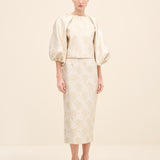 Floral Jacquard Pencil Skirt