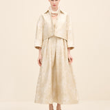 Floral Jacquard Cropped Jacket