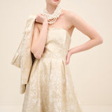 Floral Jacquard Cropped Jacket