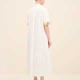 Embellished Cuff Poplin Midi Dress