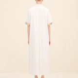 Embellished Cuff Poplin Midi Dress