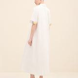 Embellished Cuff Poplin Midi Dress