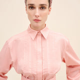 Front Pintuck Poplin Shirt