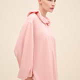 Ruffled Collar Volume-Sleeve Blouse Blush